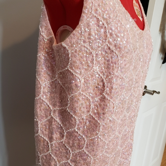 Pink sequin wool blend sleeveless blouse - Picture 2 of 7